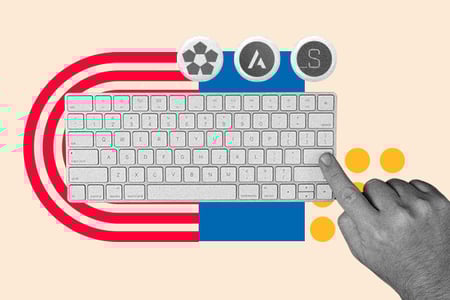 wordpress starter themes: image shows a person touching a laptop keyboard 