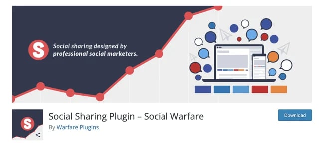 Social Warfare is one of the most popular social media plugins for WordPress.