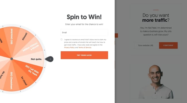 types of landing pages: squeeze page