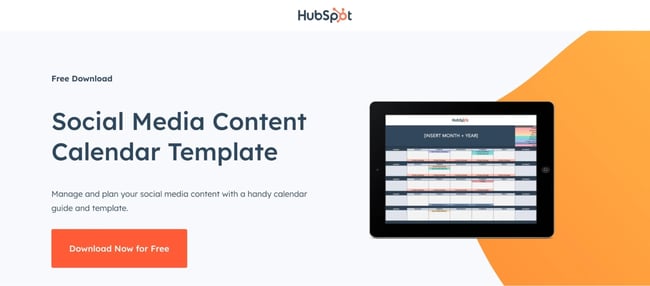 A landing page for 51Թϡs Social Media Content Calendar Template which is used for email lead generation.