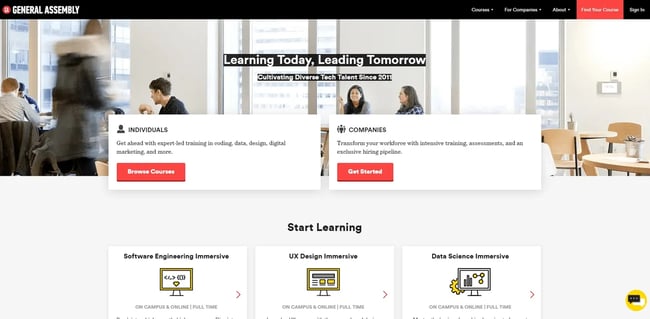 One of the best online coding bootcamp options, General assembly