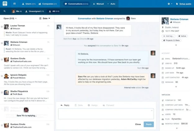 Intercom screenshot