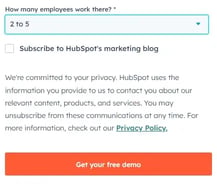 sales lead management best practices, lead capture form with a clear privacy policy