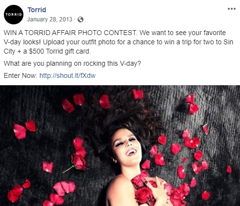 Torrid photo contest on Facebook