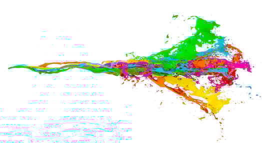 3d mix of colored paint Isolated over white-2