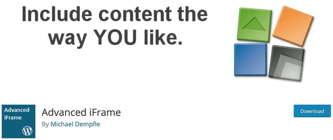 iframe wordpress plugin: advanced iframe