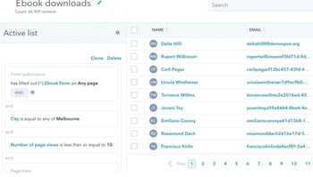 how to manage sales leads, segmented list displayed in a CRM