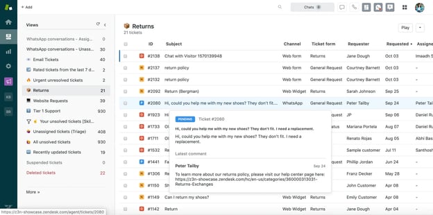 Zendesk screenshot