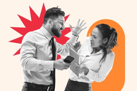 a bad boss yells an an employee