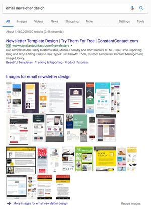 Image pack on a Google search engine results page