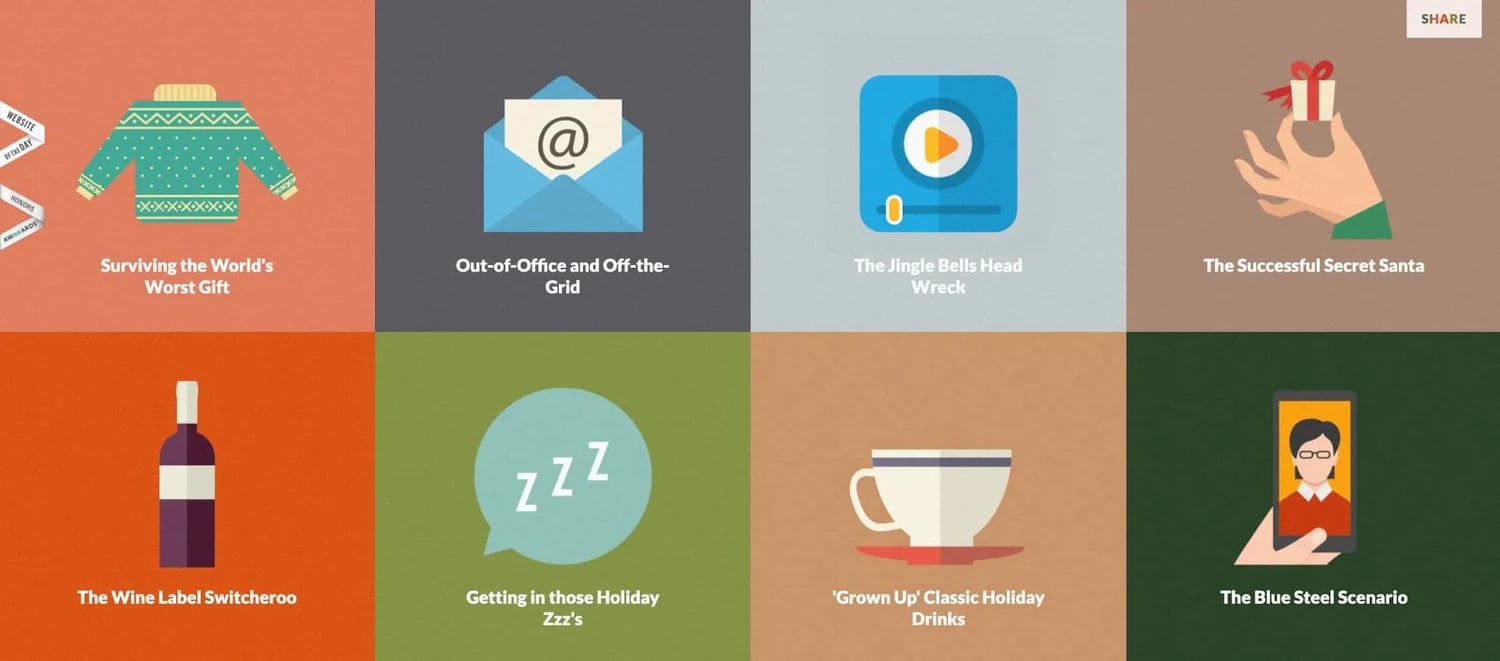 a web design agency website in a broken grid layout