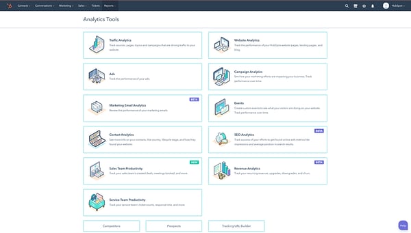 HubSpot Analytics Options