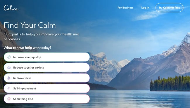 Meditation and sleep app, Calm