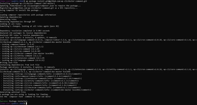 WP-CLI health check