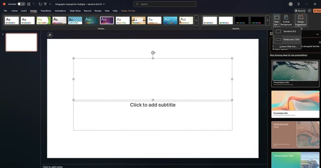 How to Create an Infographic in PowerPoint, Selecting Slide Size for a PowerPoint Infographic design
