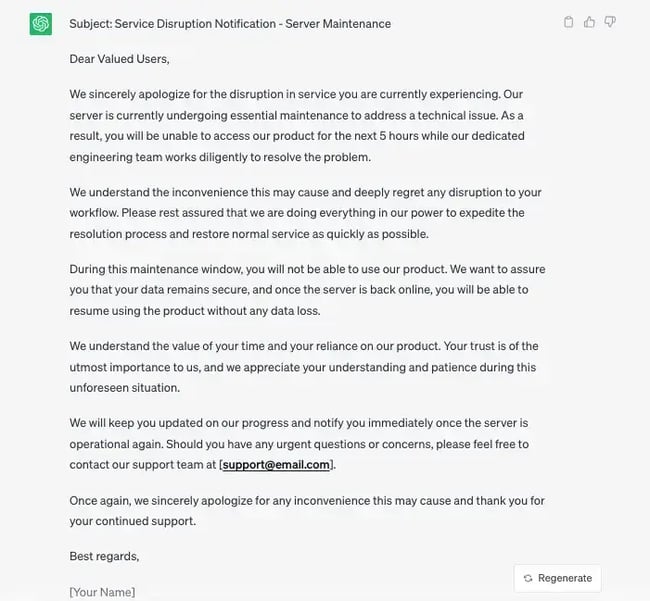 Server Down Scenario - Crisis Management