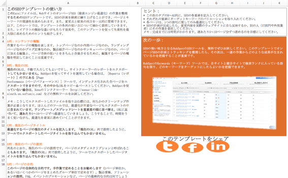 オンページSEO対策のため無料テンプレート
