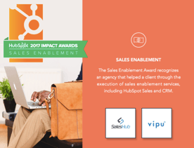 HubSpot Impact Awards Round 1 2017 Winners Sales Enablement