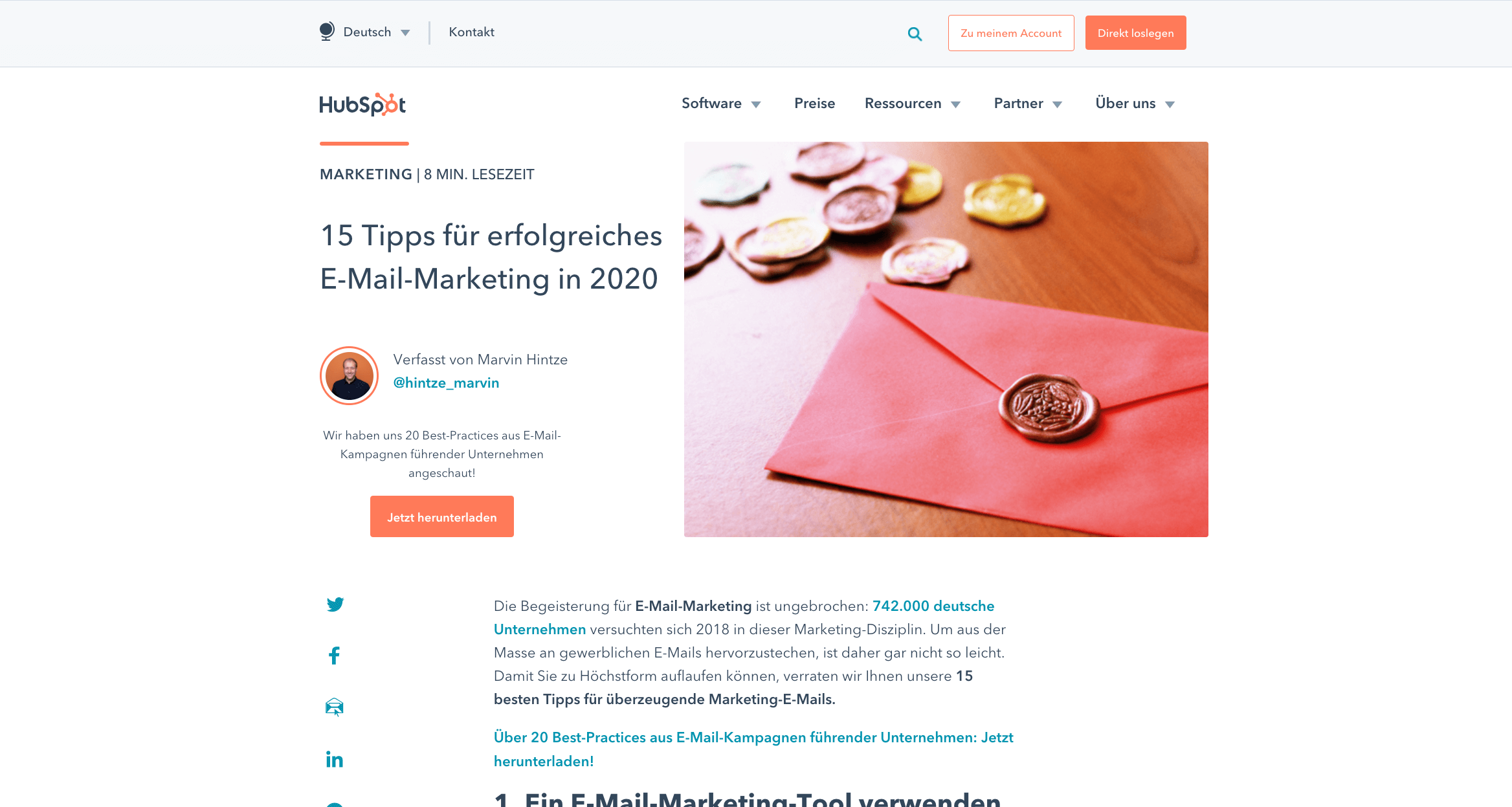HubSpot blog software
