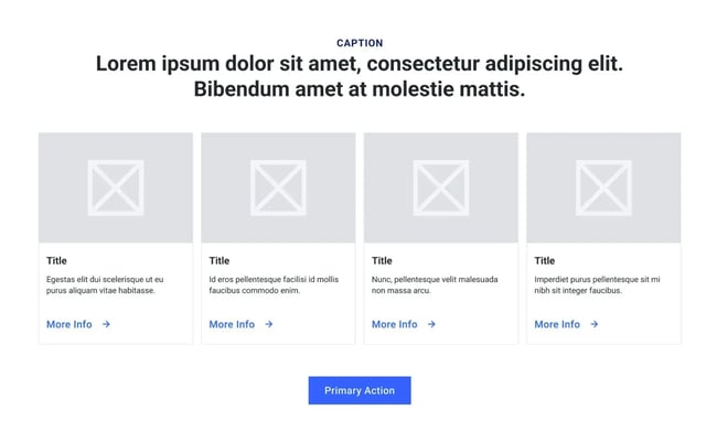 An example of a wireframe for small business website design.