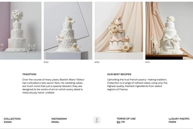 An example of an invisible footer from collectionparis