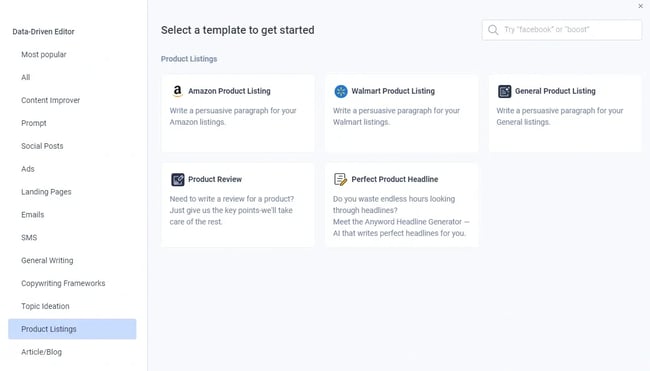 An overview of Anywords dashboard 