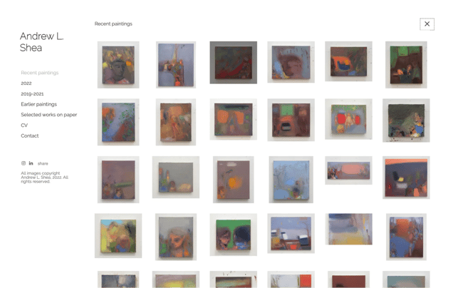 artist website example, Andrew L. Shea