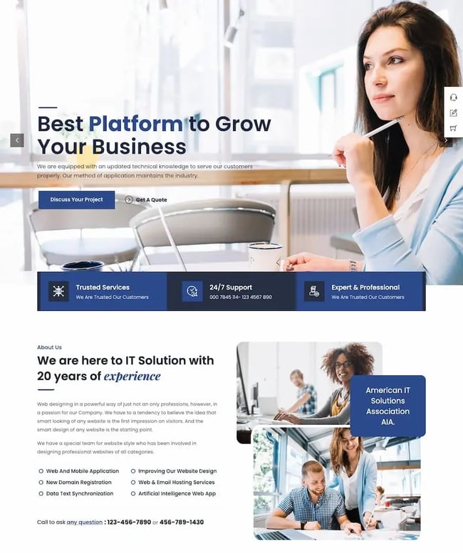 Anomica is a best-selling IT services and solutions WordPress theme