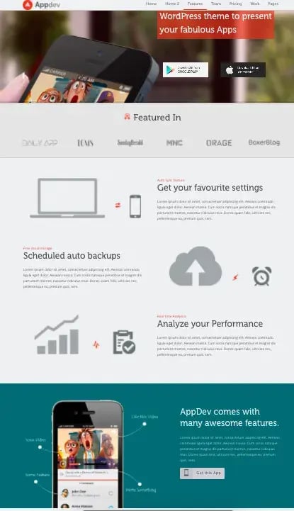 Appdev-wordpress-theme for mobile apps