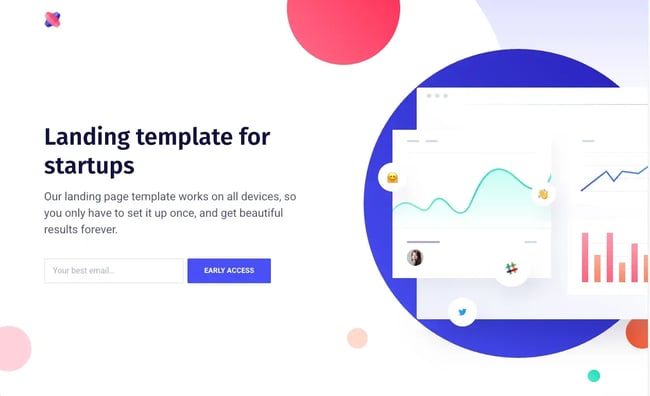 April template for landing page using HTML and CSS