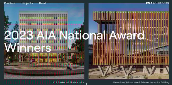 Architecture website example, CO Architects