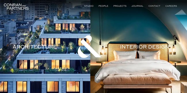 Architecture website example, Conran & Partners