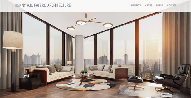 Architecture website example, Kenny Payero Architecture