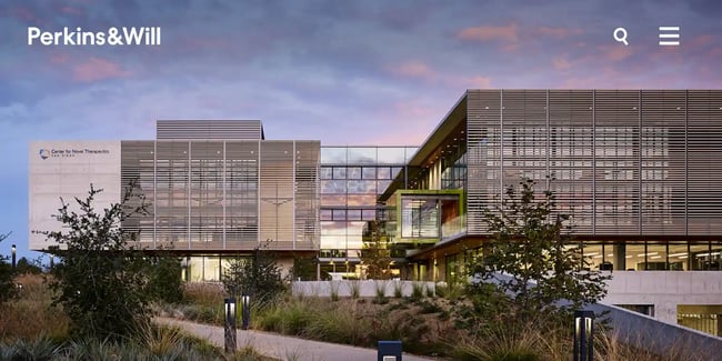 Architecture website example, Perkins & Will