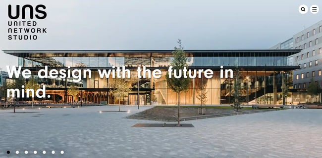 Architecture website example, United Network Studio