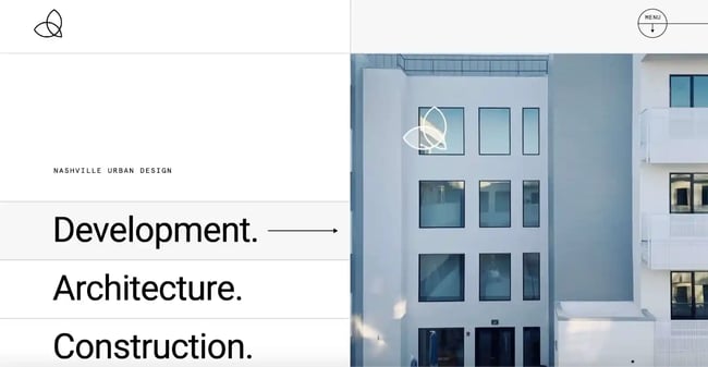 Architecture website example, Vertically built