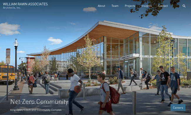 Architecture website example, William Rawn Associates
