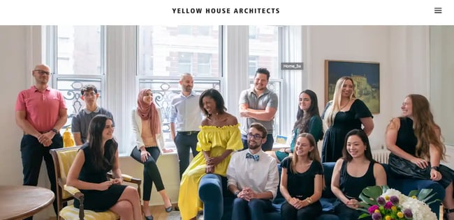 Architecture website example, Yellow House Architects