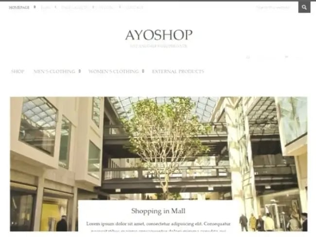 Free Genesis child theme Ayoshop demo