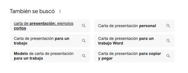 Búsquedas relacionadas en Google