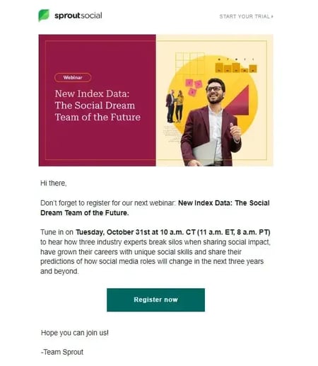 B2B email drip campaign example by Sprout Social-1