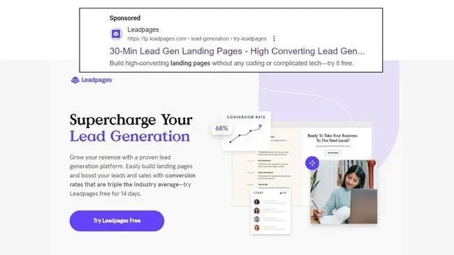 Perfect PPC Landing Page - LeadPages