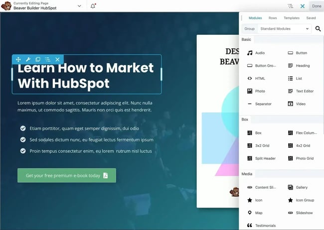 Beaver Builder, drag and drop page builder