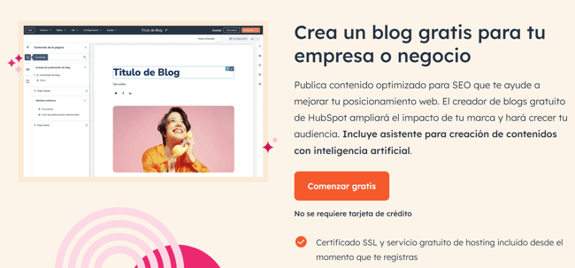 Creador de blogs gratuito de HubSpot