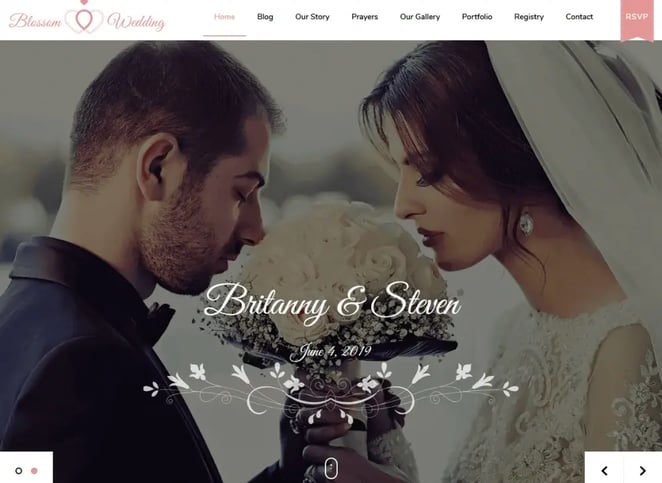 best wedding wordpress themes - blossom wedding pro