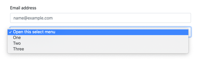 Bootstrap Select form include a dropdown menu -1