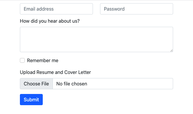 Bootstrap grid form example