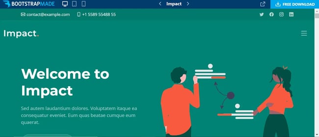 Bootstrap website templates, Impact