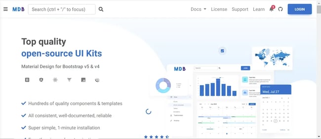 Bootstrap website templates, Material Design for Bootstrap