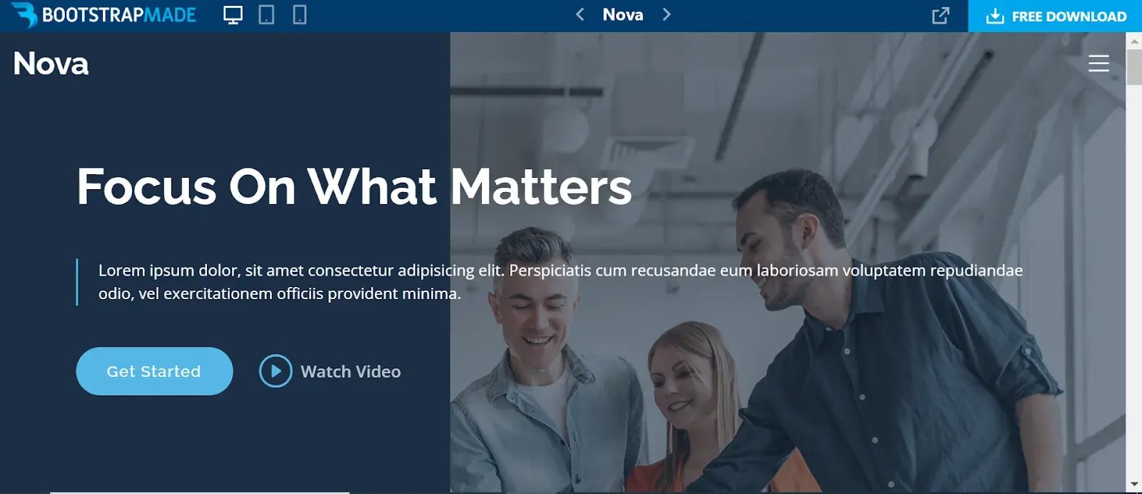 Bootstrap website templates, Nova